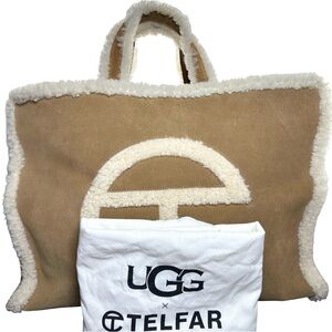 Ugg X Telfar Large Chestnut Suede Tote | EUC